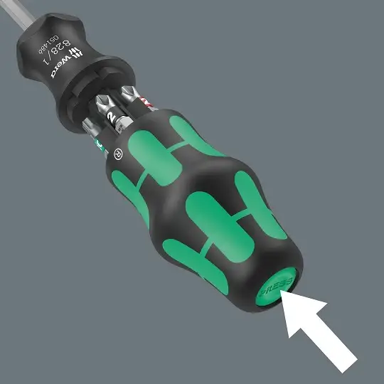 rękojeść wkrętakowa z magazynkiem na 6 bitów 1/4", Kraftform Kompakt 27 Set 1 Christmas 2025, WERA [05135821001] w świątecznym opakowaniu, na prezent