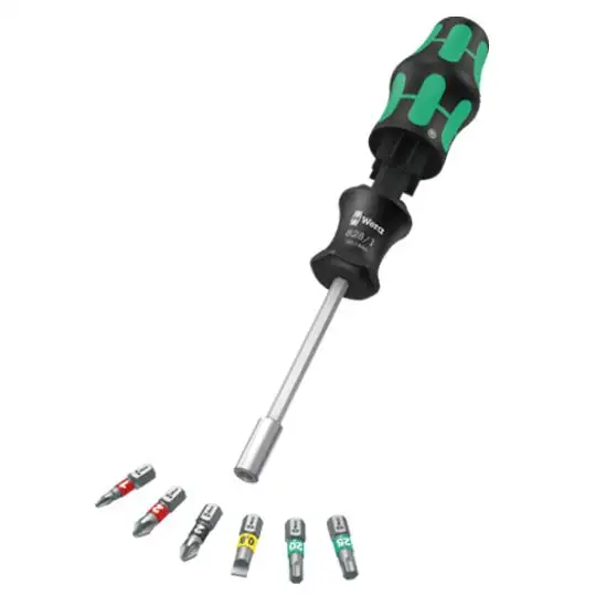 rękojeść wkrętakowa z magazynkiem na 6 bitów 1/4", Kraftform Kompakt 27 Set 1 Christmas 2025, WERA [05135821001] w świątecznym opakowaniu, na prezent