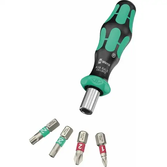 rękojeść z funkcją grzechotki z 4 końcówkami 1/4", 838 RA S/4 Christmas 2025, WERA [05135823001] w świątecznym opakowaniu, na prezent