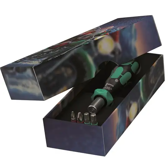 rękojeść z funkcją grzechotki z 4 końcówkami 1/4", 838 RA S/4 Christmas 2025, WERA [05135823001] w świątecznym opakowaniu, na prezent