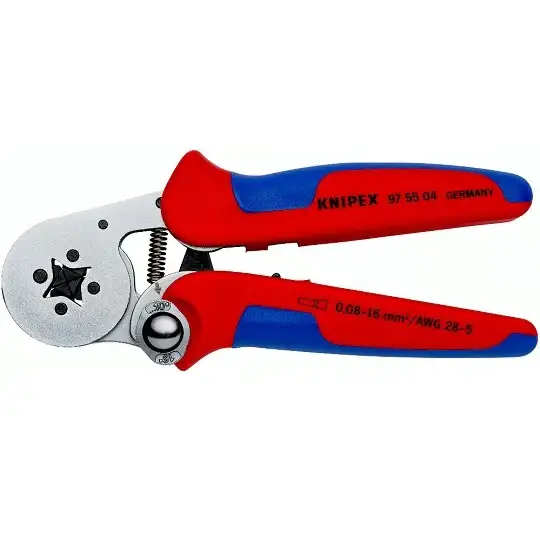 samonastawne szczypce zaciskowe do tulejek kablowych 0,08-16 mm², KNIPEX [97 55 04] z ładowaniem bocznym