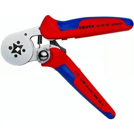 samonastawne szczypce zaciskowe do tulejek kablowych 0,08-16 mm², KNIPEX [97 55 04] z ładowaniem bocznym