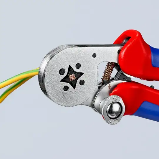 samonastawne szczypce zaciskowe do tulejek kablowych 0,08-16 mm², KNIPEX [97 55 04] z ładowaniem bocznym