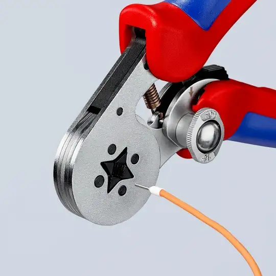 samonastawne szczypce zaciskowe do tulejek kablowych 0,08-16 mm², KNIPEX [97 55 04] z ładowaniem bocznym
