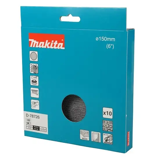 siatka szlifierska 150mm, granulacja A120, Makita [D-78726] 10szt.