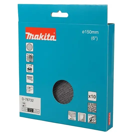 siatka szlifierska 150mm, granulacja A180, Makita [D-78732] 10szt.