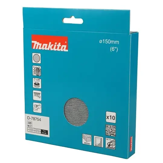 siatka szlifierska 150mm, granulacja A320, Makita [D-78754] 10szt.