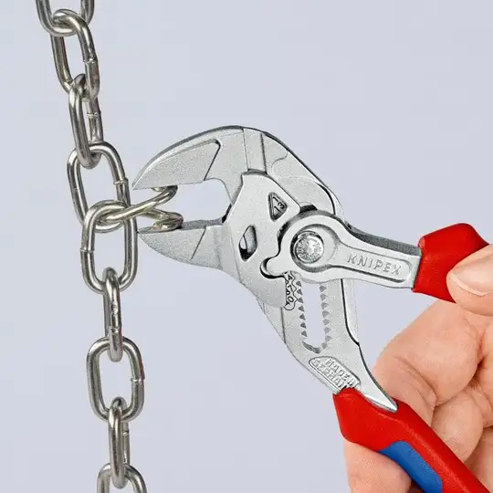 szczypce nastawne/klucz 180mm KNIPEX [86 05 180 T] dwukomponentowe rękojeści z zaczepem do asekuracji