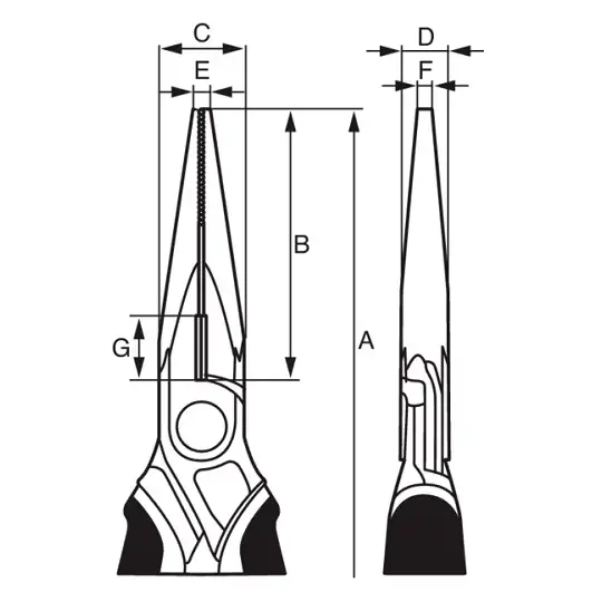 szczypce półokrągłe wydłużone 200mm, Bahco [2430 G-200 IP]