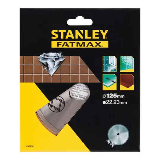 tarcza diamentowa ciągła, do ceramiki, 125/22.23/2mm, Stanley [STA38007-XJ]