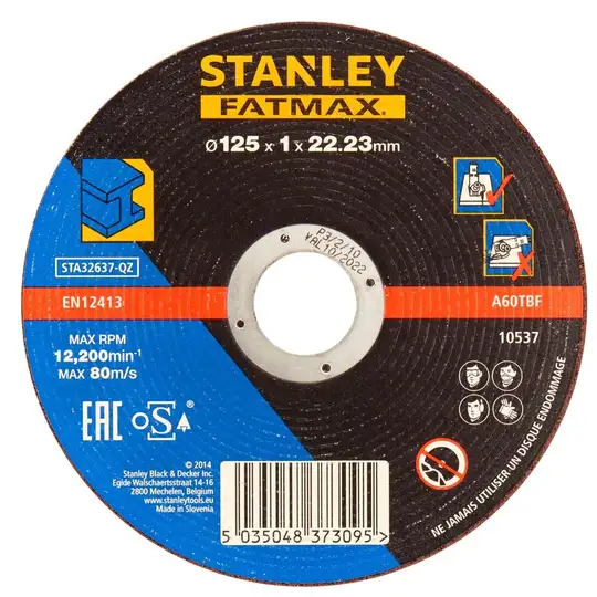 tarcza do cięcia metalu, 125/22.23/1.0mm, STANLEY [STA32637-QZ]
