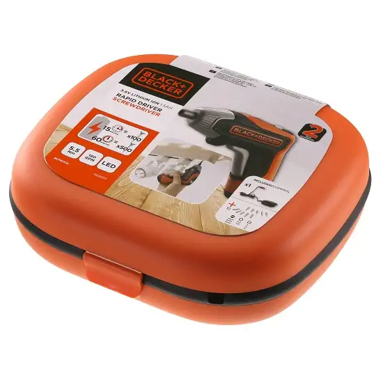 wkrętak akumulatorowy 3,6V z 10 końcówkami 1/4", Black+Decker [BCF611CK-QW] 1,5Ah