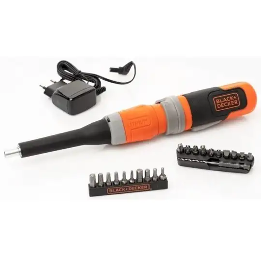 wkrętak akumulatorowy 3,6V z końcówkami 1/4", Black+Decker [BCF603C-QW] 1,5Ah