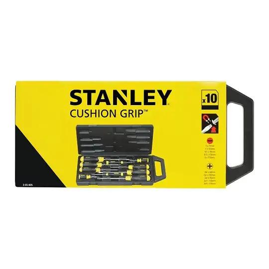 zestaw 10szt. wkrętaków do śrub prostych i Philips, CUSHION GRIP, Stanley [2-65-005]