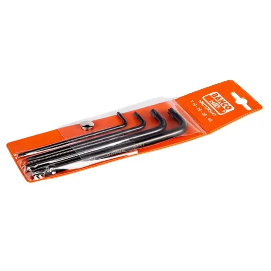 zestaw 4szt. kluczy trzpieniowych do śrub typu Torx T10-T40, Bahco [1995TORX/4T]