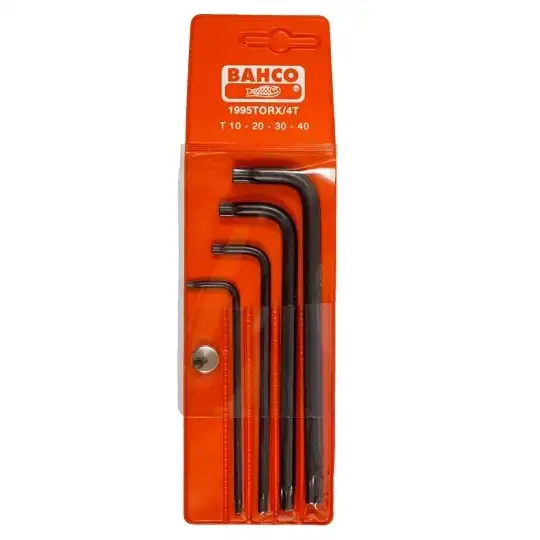 zestaw 4szt. kluczy trzpieniowych do śrub typu Torx T10-T40, Bahco [1995TORX/4T]