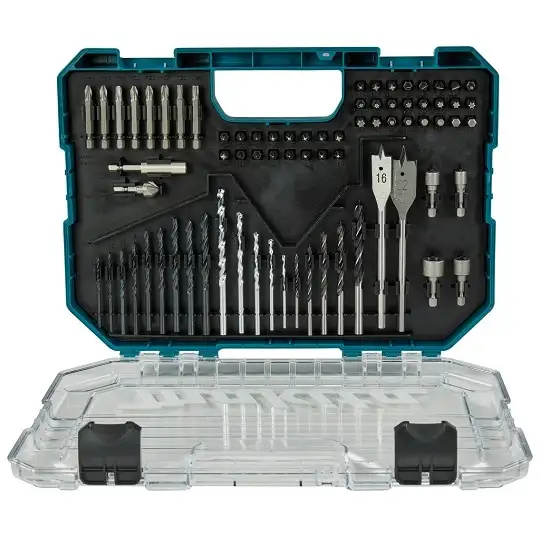 zestaw 75 szt. końcówek 1/4" i wierteł do drewna, metalu i betonu, Makita [E-15126]