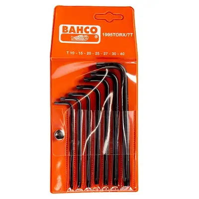 zestaw 7szt. kluczy trzpieniowych do śrub typu Torx T10-T40, Bahco [1995TORX/7T]