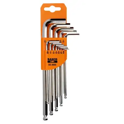 zestaw długich kluczy imbusowych z kulką, niklowanych, calowy 0,050-5/16", 12 szt. Bahco [BE-9880]