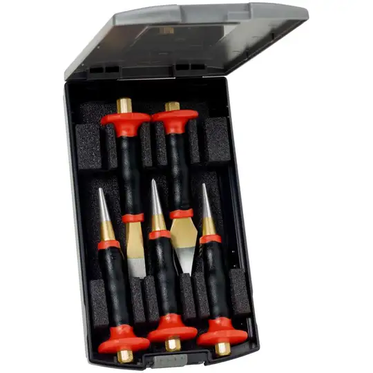 zestaw dłut i przebijaków, 5szt, kaseta z tworzywa sztucznego, Rennsteig [9R 421 102 0]