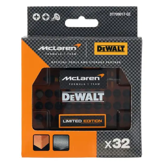 zestaw końcówek udarowych 1/4", 32 szt, FLEXTORQ, MCLAREN, DeWALT [DT70901T-QZ]