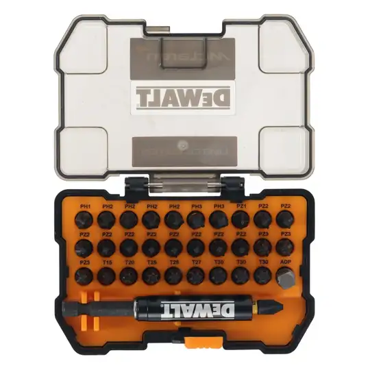 zestaw końcówek udarowych 1/4", z udarowym uchwytem, 32 szt, FLEXTORQ, MCLAREN, DEWALT [DT70900T-QZ]