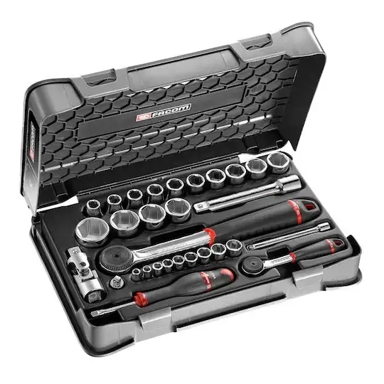 zestaw nasadek z grzechotkami 1/4" i 1/2", MBOX, FACOM [RS.161-1PB] 30 szt.