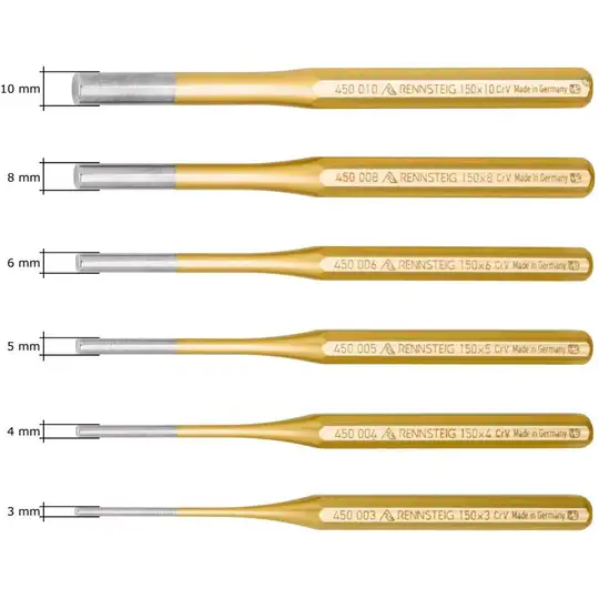 zestaw wybijaków, 6szt, kaseta metalowa, Rennsteig [9R 425 160 0]