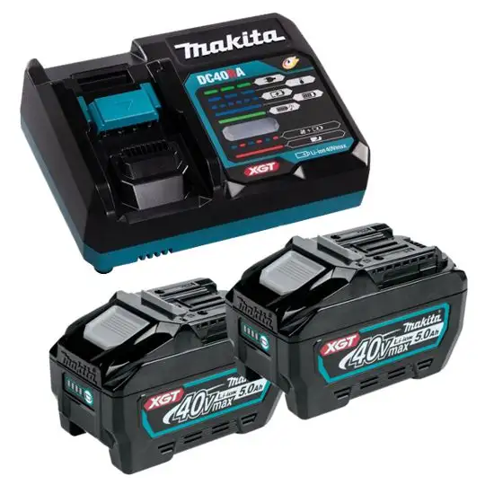 zestaw zasilający: 2 akumulatory 5,0Ah BL4050F + ładowarka DC40RA, 40V max XGT, Makita [1911V6-0]