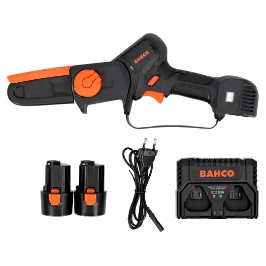 Akumulatorowa kompaktowa piła łańcuchowa 90 mm, 2x2.5Ah, Bahco [BCL104]