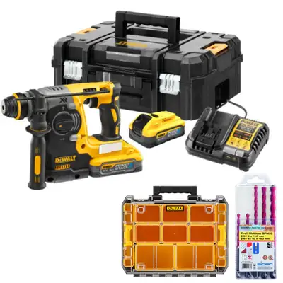 Akumulatorowa młotowiertarka SDS+ 18V Li-Ion 2 x 5,0Ah POWERSTACK DeWalt [DCH273H2T-QW] + oragnizer i wiertła gratis
