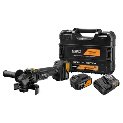 Akumulatorowa szlifierka kątowa 125mm, 2x5Ah, 18V XR, DEWALT [DCG45MP2T-QW] edycja MCLAREN