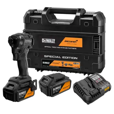 Akumulatorowa zakrętarka udarowa 1/4", 206Nm, 2x5.0Ah, 18V XR, DeWalt [DCF86MP2T-QW] edycja MCLAREN