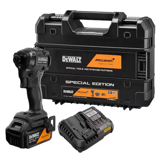 Akumulatorowa zakrętarka udarowa 1/4", 206Nm, 5.0Ah, 18V XR, DEWALT [DCF86MP1T-QW] edycja MCLAREN