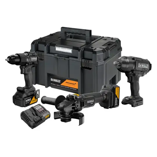 Akumulatorowy zestaw Combo DCD86M + DCF99M + DCG45M, 18V, 2x5Ah, XR, DeWalt [DCK3222MP2T-QW] edycja MCLAREN