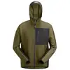 Bluza z kapturem, na suwak, khaki green/black, rozmiar L, FlexiWork [80443104006]