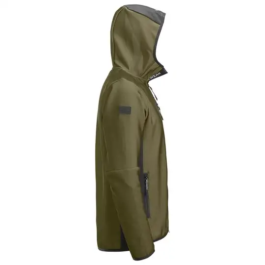 Bluza z kapturem, na suwak, khaki green/black, rozmiar L, FlexiWork [80443104006]