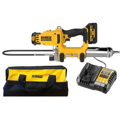 Dwubiegowa akumulatorowa smarownica, 690 bar, 1x5Ah, 18V XR, DeWALT [DCGG581P1G-QW]