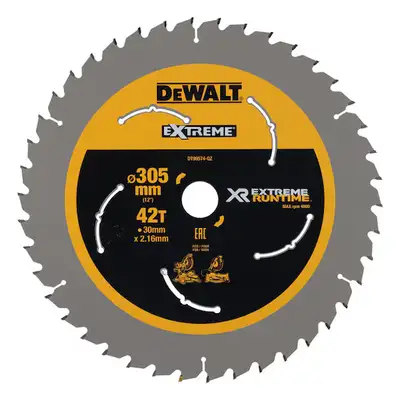 Piła tarczowa do drewna 305/30/2.16mm 42 zęby XR DEWALT [DT99574-QZ]