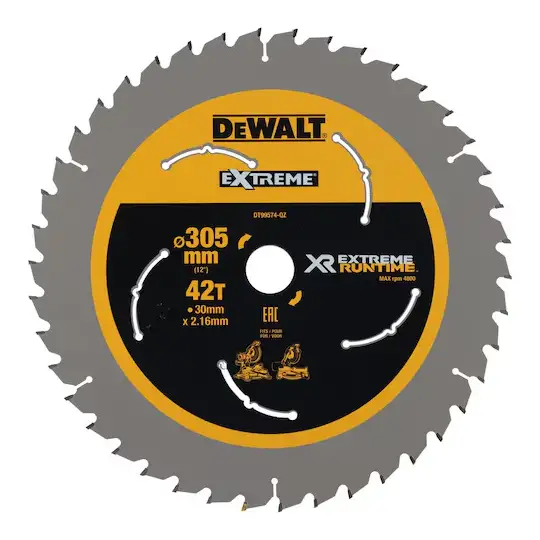 Piła tarczowa do drewna 305/30/2.16mm 42 zęby XR DEWALT [DT99574-QZ]