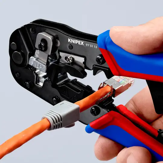 Szczypce do zagniatania złączy typu RJ45, KNIPEX [97 51 13]