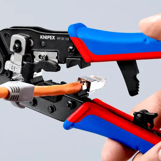 Szczypce do zagniatania złączy typu RJ45, KNIPEX [97 51 13]
