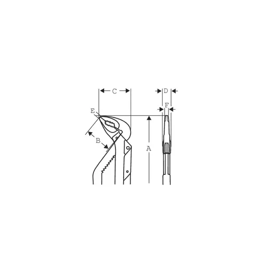 Szczypce nastawne 250mm, chromowane, ERGO, BAHCO [8224C]