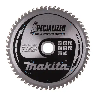 Tarcza tnąca do aluminium 165x20mm 60 zębów, Specialized, Makita [B-56568]