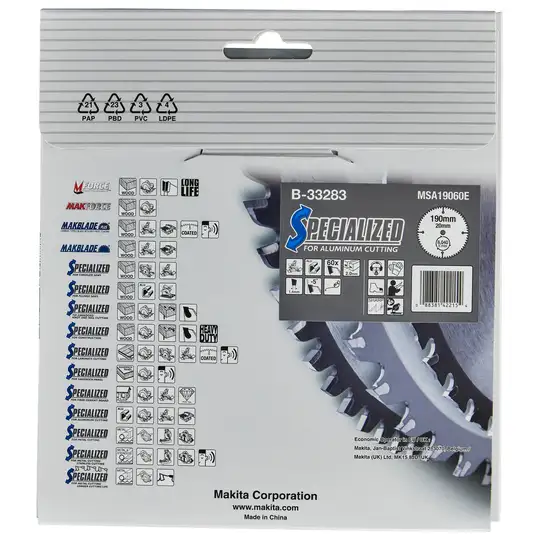 Tarcza tnąca do aluminium, 190x20mm 60 zębów, Specialized, Makita [B-33283]