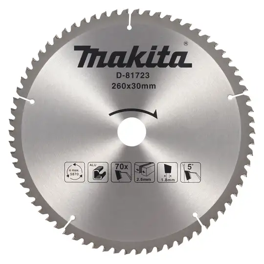 Tarcza tnąca do aluminium 260x30mm 70 zębów, Makita [D-81723]