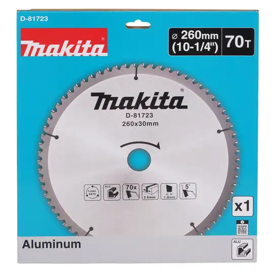 Tarcza tnąca do aluminium 260x30mm 70 zębów, Makita [D-81723]