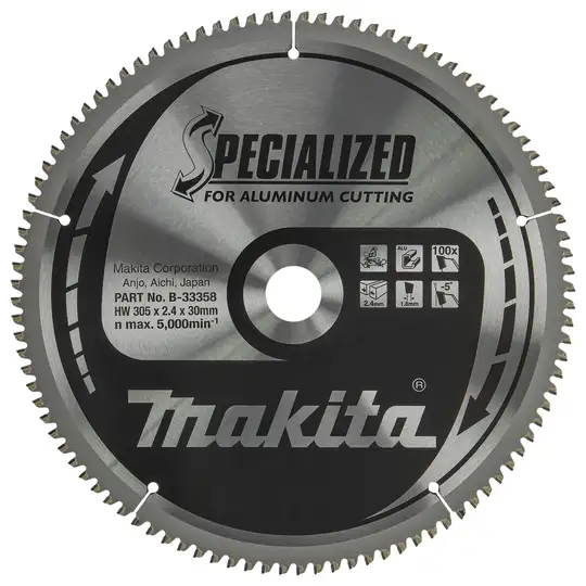 Tarcza tnąca do aluminium 305x30mm 100 zębów, Specialized, Makita [B-33358]