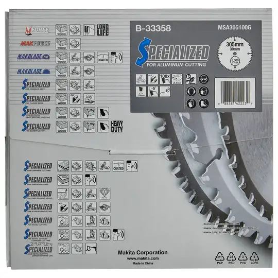 Tarcza tnąca do aluminium 305x30mm 100 zębów, Specialized, Makita [B-33358]