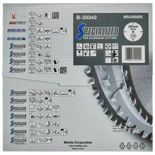 Tarcza tnąca do aluminium 305x30mm, 80 zębów, Specialized, Makita [B-33342]